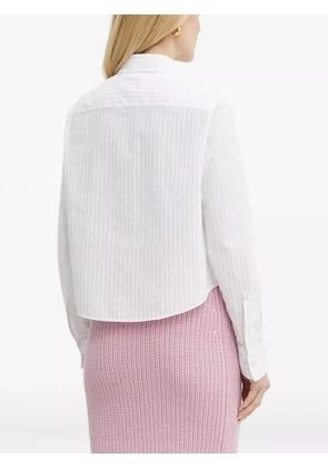 BOSS pinstripe cropped shirt - White