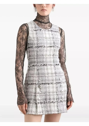 Dolce & Gabbana checked-pattern tweed button-detail mini dress - Grey
