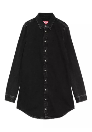 Diesel long-sleeve denim shirt mini dress - Black