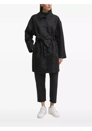 Ea7 Emporio Armani leopard-print belted coat - Black