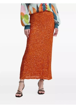 NEVER FULLY DRESSED sequin midi skirt - Orange
