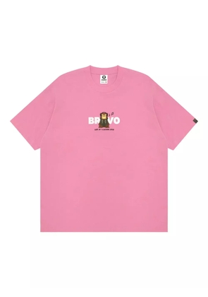 AAPE BY *A BATHING APE® Bravo monkey-embellished T-shirt - Pink