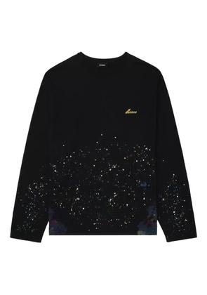 We11done paint-splatter long-sleeved T-shirt - Black