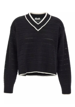 Marella ribbed V-neck wool sweater - Black
