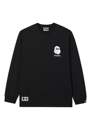 FINGERCROXX logo-print long-sleeve T-shirt - Black