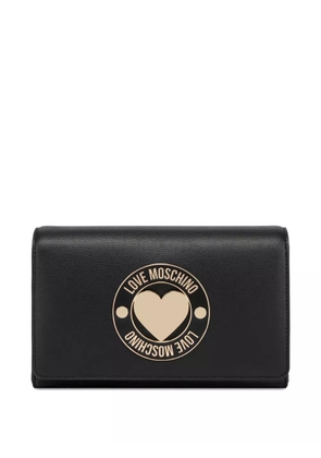 Love Moschino heart-plaque chain shoulder bag - Black