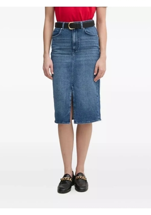 Joop! high-waisted split denim midi skirt - Blue