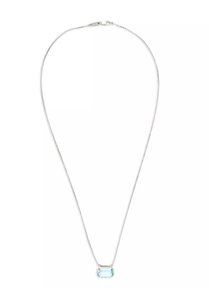 YI Collection platinum Nouveau aquamarine necklace - Silver