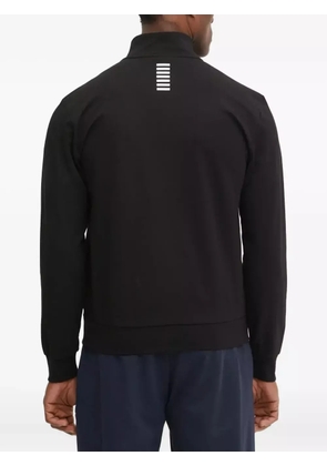 Ea7 Emporio Armani logo-plaque zip-up sweatshirt - Black