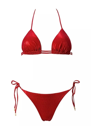 SOFIA ERHAN shimmer triangle bikini - Red