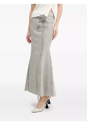 Miss Sixty rose-embellished fishtail skirt - Grey