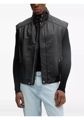 Versace Jeans Couture button-fastening leather vest - Black