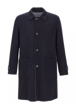 Eleventy classic-collar wool coat - Blue
