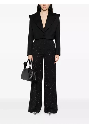 NISSA padded-shoulder cropped jacket - Black