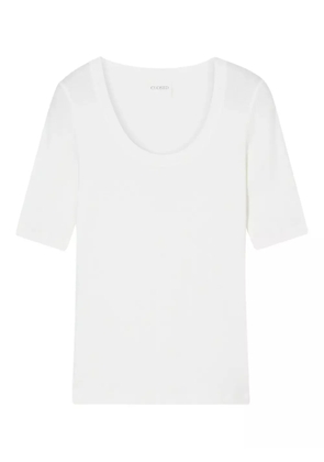 Closed crew-neck short-sleeved T-shirt - White