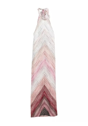 Missoni chevron highneck maxi dress - Pink