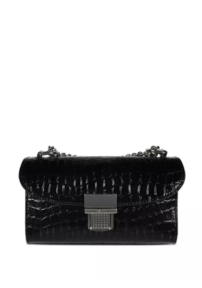 MSGM crocodile-effect chain cross body bag - Black