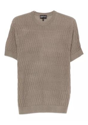 Emporio Armani textured crew-neck T-shirt - Green