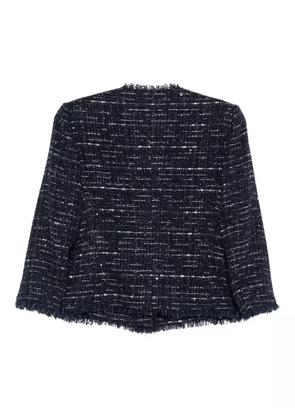 Tagliatore tweed frayed-edge jacket - Blue