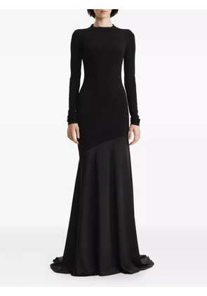 2310 STUDIO long-sleeve fishtail maxi dress - Black