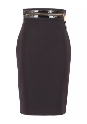 Elisabetta Franchi zip-trimmed pencil midi skirt - Black