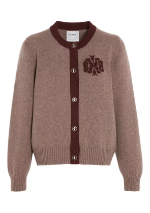 Barrie monogram-embroidered cashmere cardigan - Brown