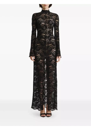 2310 STUDIO lace mock-neck maxi dress - Black