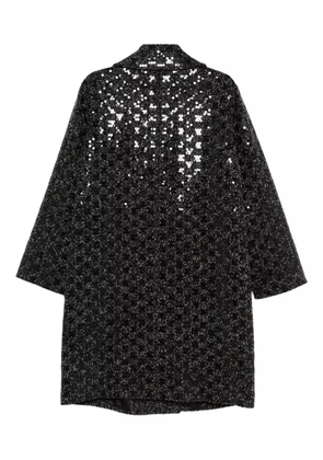 Marina Rinaldi sequin-embellished wool-blend coat - Black