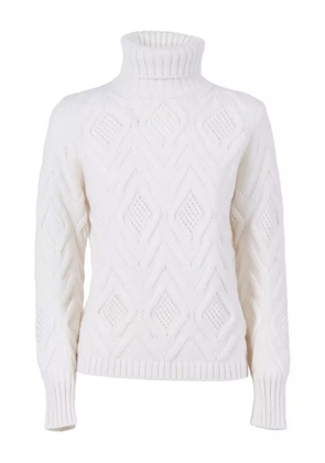 Kangra roll-neck diamond-pattern sweater - White