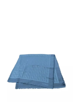Fendi Pre-Owned 2010s Zucca-pattern fringed shawl - Blue