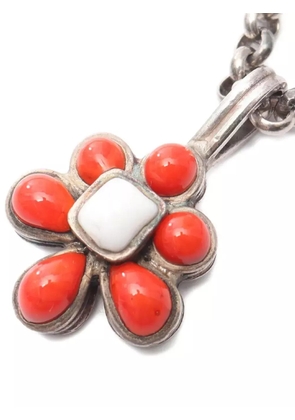 CHANEL Pre-Owned 1986-1988 flower-pendant necklace - Silver
