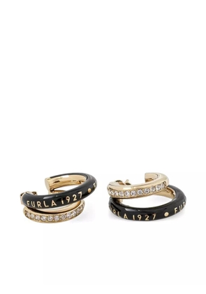 Furla enamelled hoop earrings - Gold