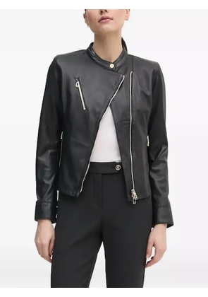 Joop! asymmetrical leather jacket - Black