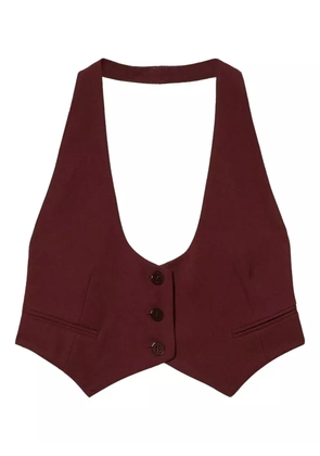 TWINSET halter-neck buttoned waistcoat - Red