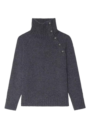 Zadig&Voltaire Mora high-neck button-detail sweater - Grey