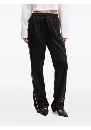 HUGO side-stripe satin trousers - Black