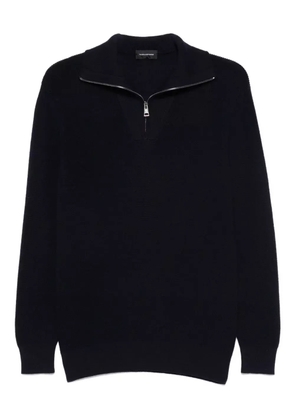 Tagliatore half-zip wool sweater - Blue