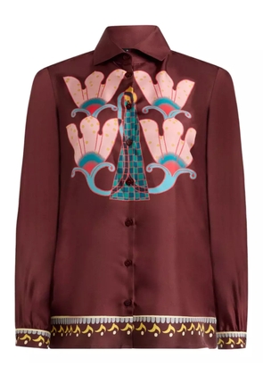ETRO floral print silk shirt - Brown