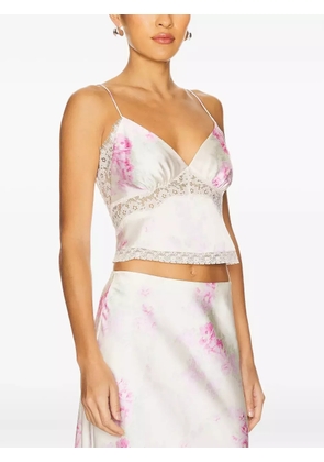 LoveShackFancy Spritely lace-trimmed floral blouse - White