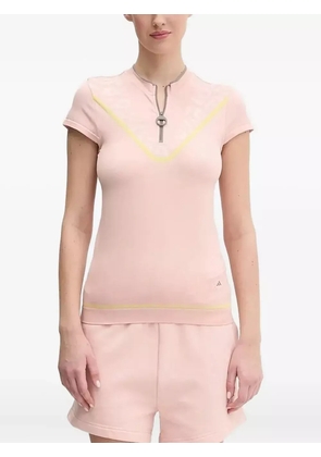 adidas by Stella McCartney Truenature Golf leopard-print zip-neck top - Pink