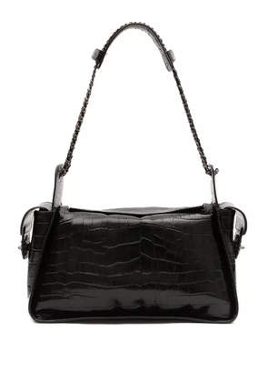 Isla Anne Hobo crocodile-effect chain-link shoulder bag - Black