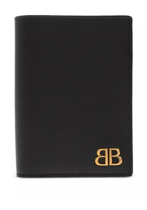 Balenciaga leather logo cardholder - Black