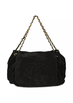 CHANEL Pre-Owned 2002 suede shoulder bag - Black