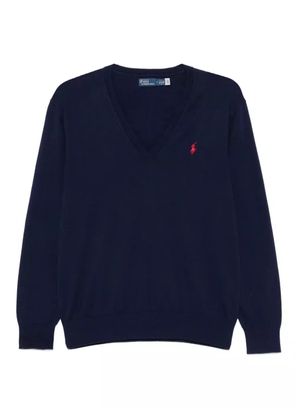 Polo Ralph Lauren v-neck embroidered sweater - Blue