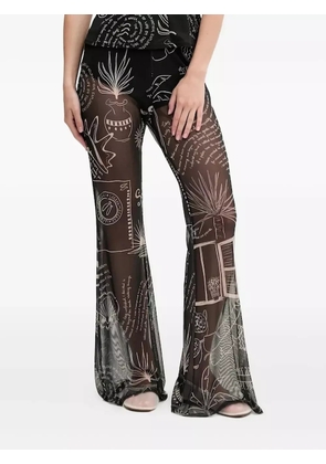 NEVER FULLY DRESSED print flared trousers - Black