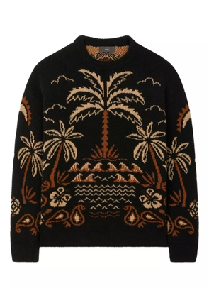Alanui Glimpse of Eden palm-tree intarsia sweater - Black