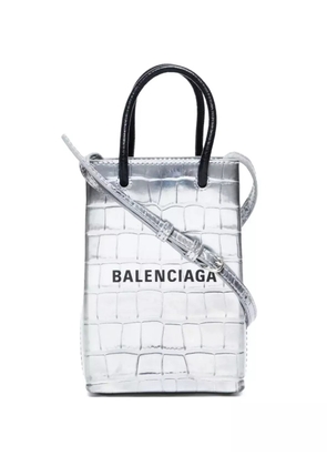 Balenciaga Pre-Owned 2015-2025 crocodile-effect mini tote bag - Grey