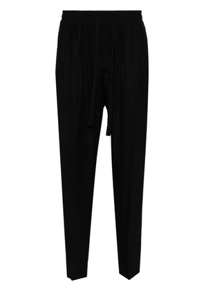 Dolce & Gabbana logo-jacquard silk trousers - Black
