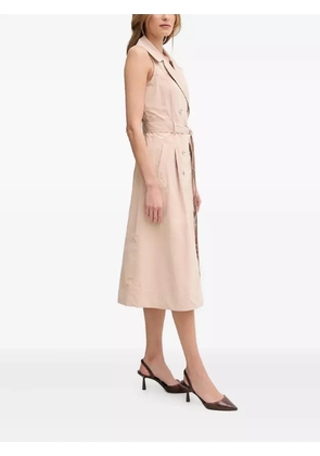 DKNY double-breasted sleeveless belted dress - Neutrals