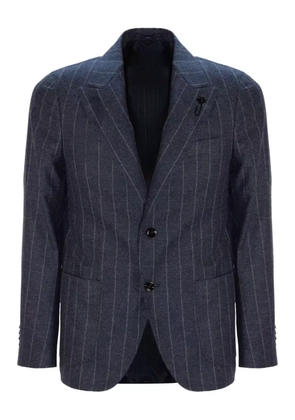 Lardini pinstripe lapel blazer - Blue
